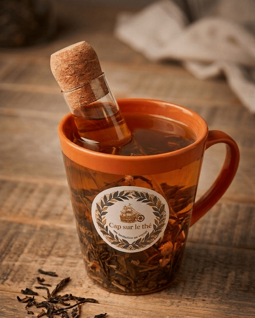 Infuseur à Thé "Tube à Essai" en Verre et Liège Cap sur le thé