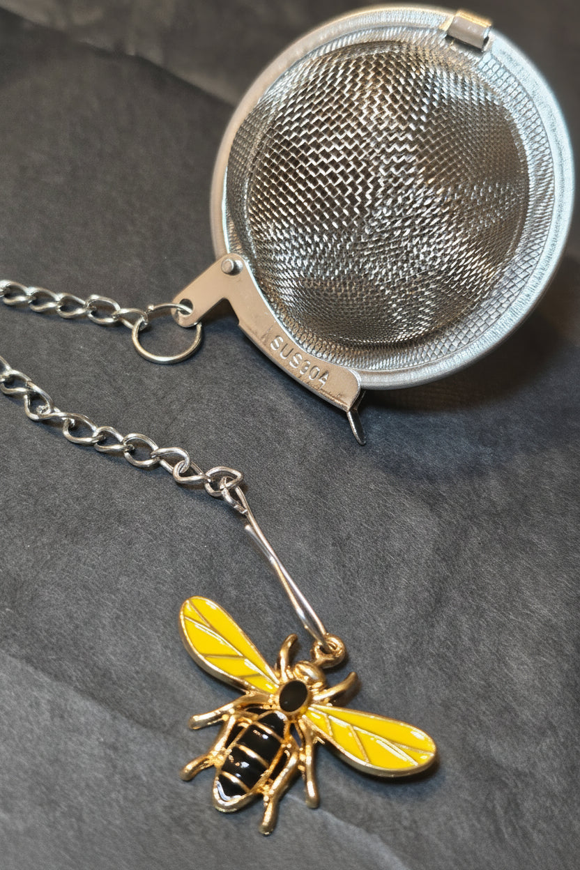 Infuseur à Thé en Acier Inoxydable avec Pendentif Abeille Dorée