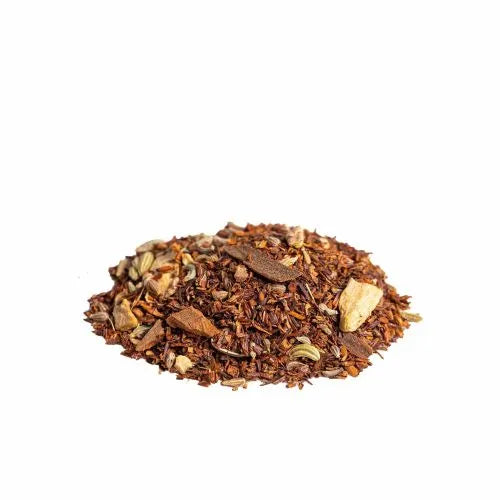 Rooibos Chai en vrac avec morceaux d'épices – cannelle, cardamome et clou de girofle