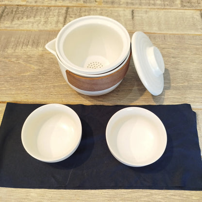 Gaiwan de voyage blanc en céramique – 2 personnes