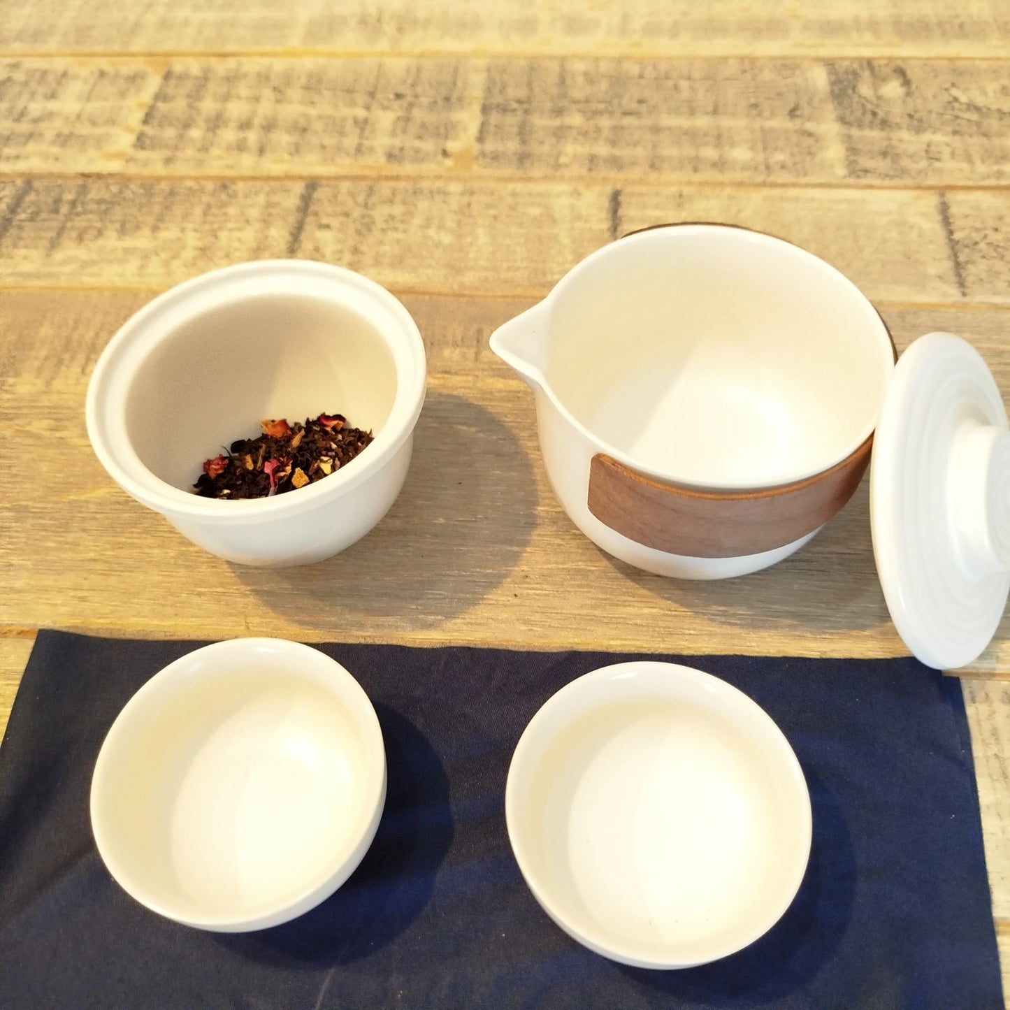Gaiwan de voyage blanc en céramique – 2 personnes