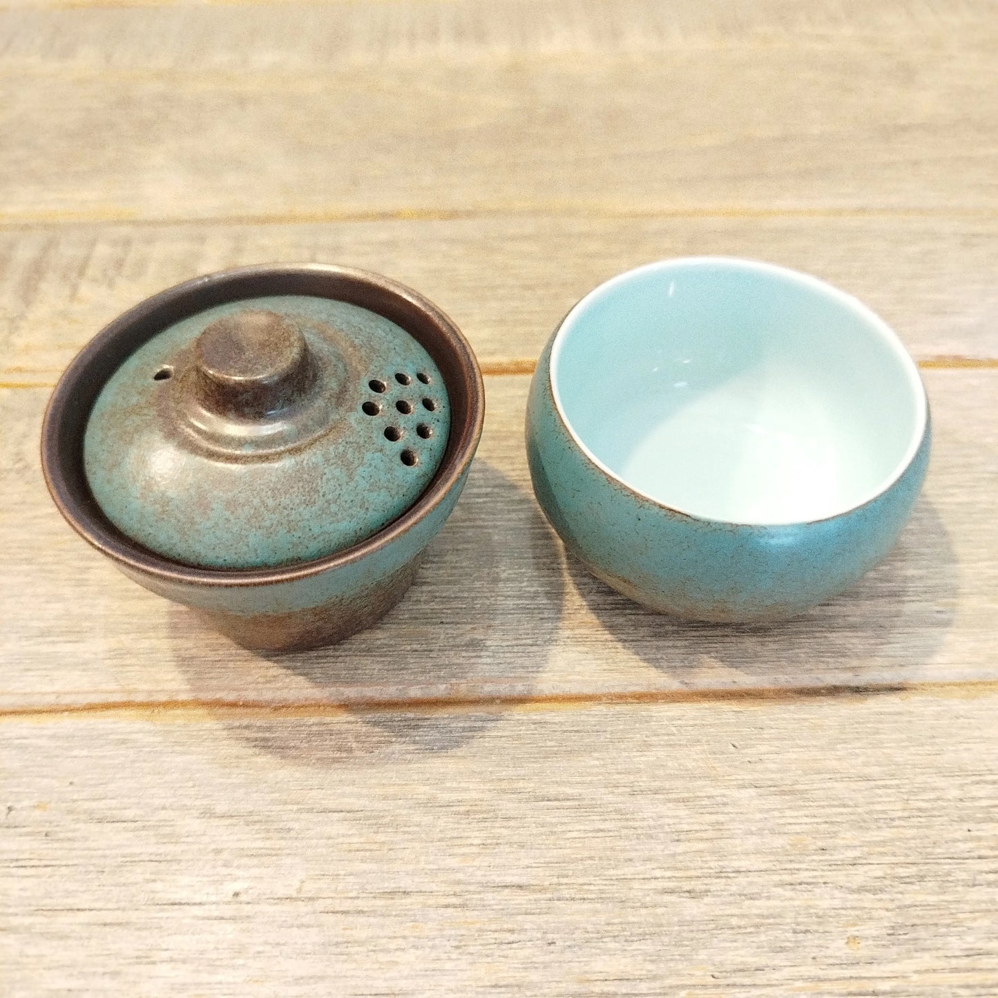 Gaiwan de voyage artisanal en céramique avec étui  – Solo