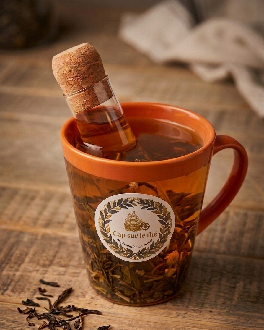 Infuseur à Thé "Tube à Essai" en Verre et Liège Cap sur le thé