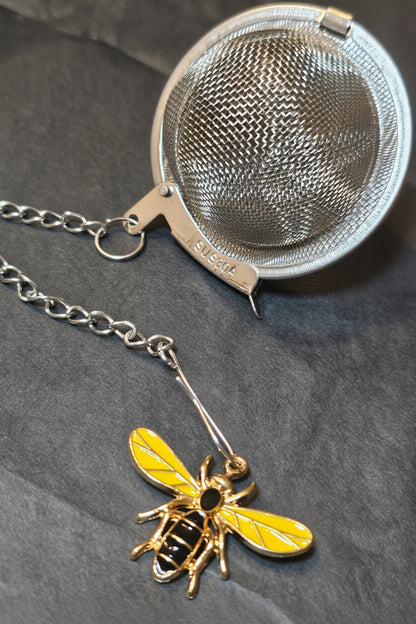 Infuseur à Thé en Acier Inoxydable avec Pendentif Abeille Dorée