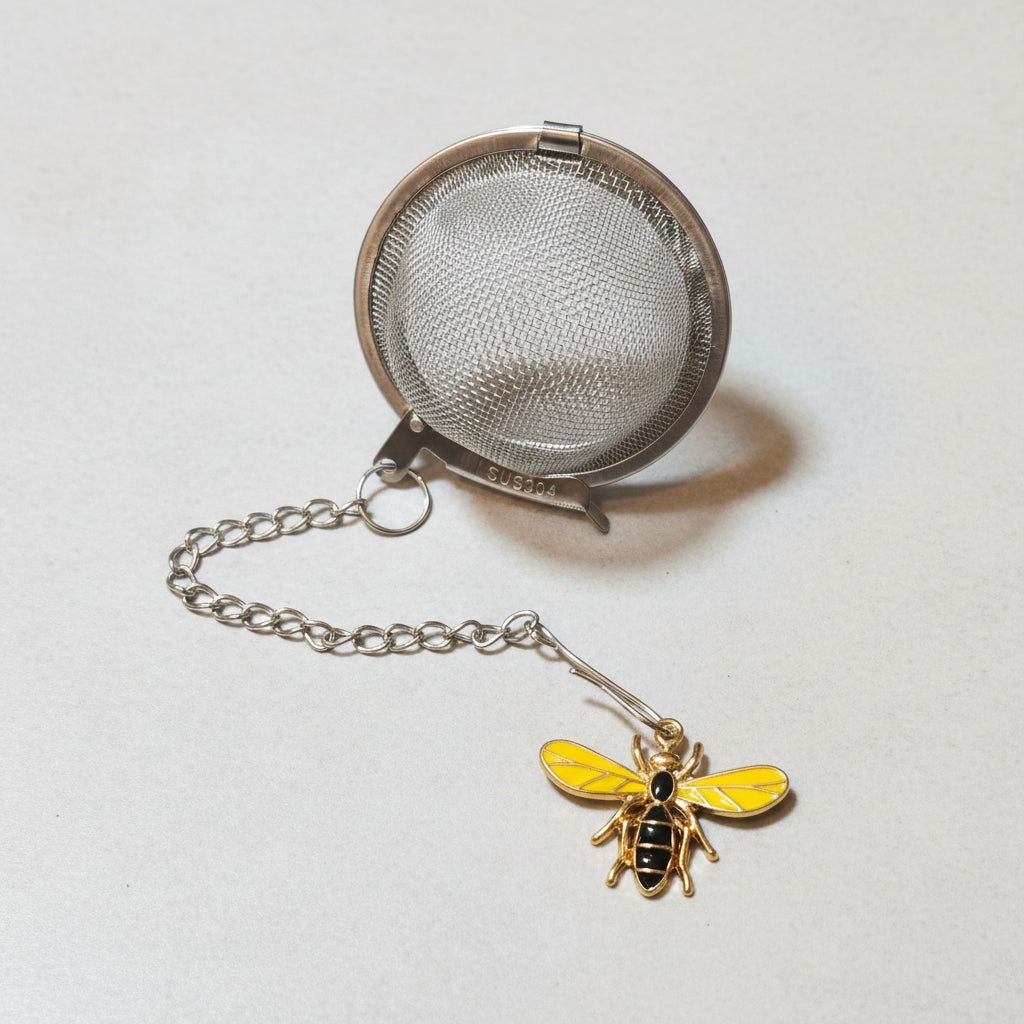 Infuseur à Thé en Acier Inoxydable avec Pendentif Abeille Dorée
