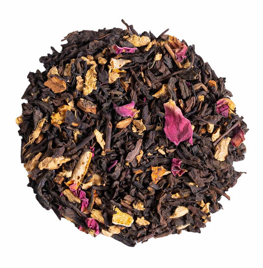 Thé Pu-erh Les Larmes de l’Océan en vrac, mélange de feuilles de thé et d’épices