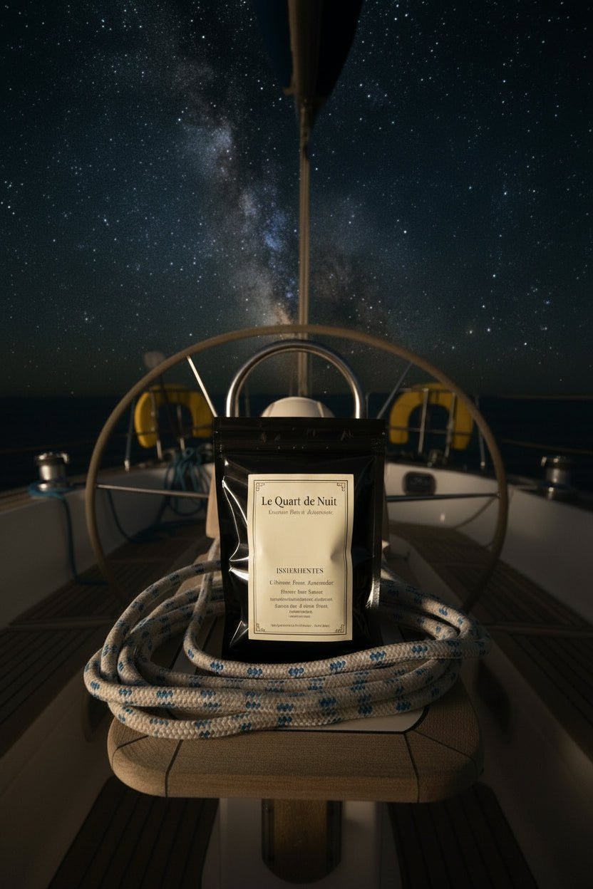 Doypack Quart de nuit étiquette avec fond étoilé marin 